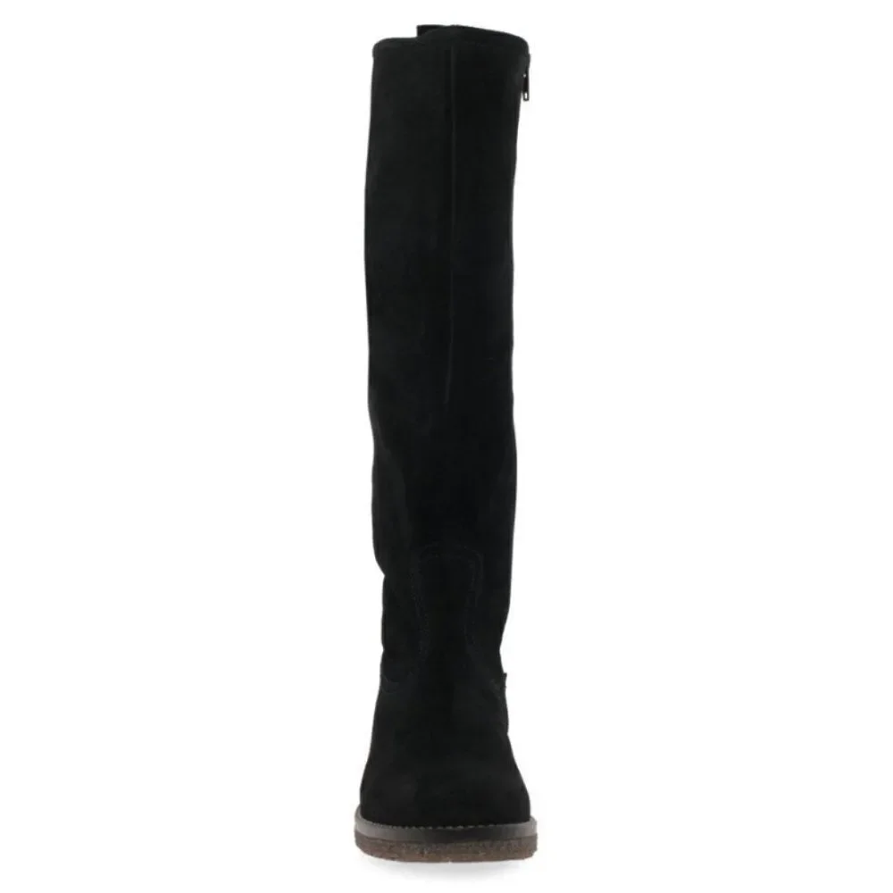 La Canadienne Women's Black Mid Top Side Zipper Closure Long Boots Size 6.5M